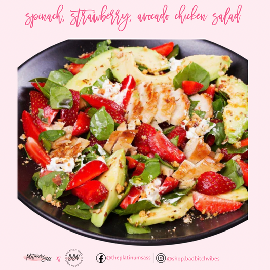 Spinach Salad with Chicken, Strawberries & Avocado