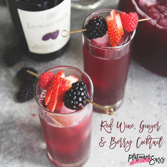 Red Wine, Ginger & Berry Cocktail
