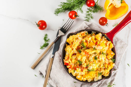 Goat Cheese, Tomato, and Parsley Scramble