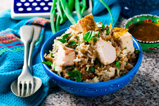 Healthy Garlicky Green Crock-Pot Chicken Lentils