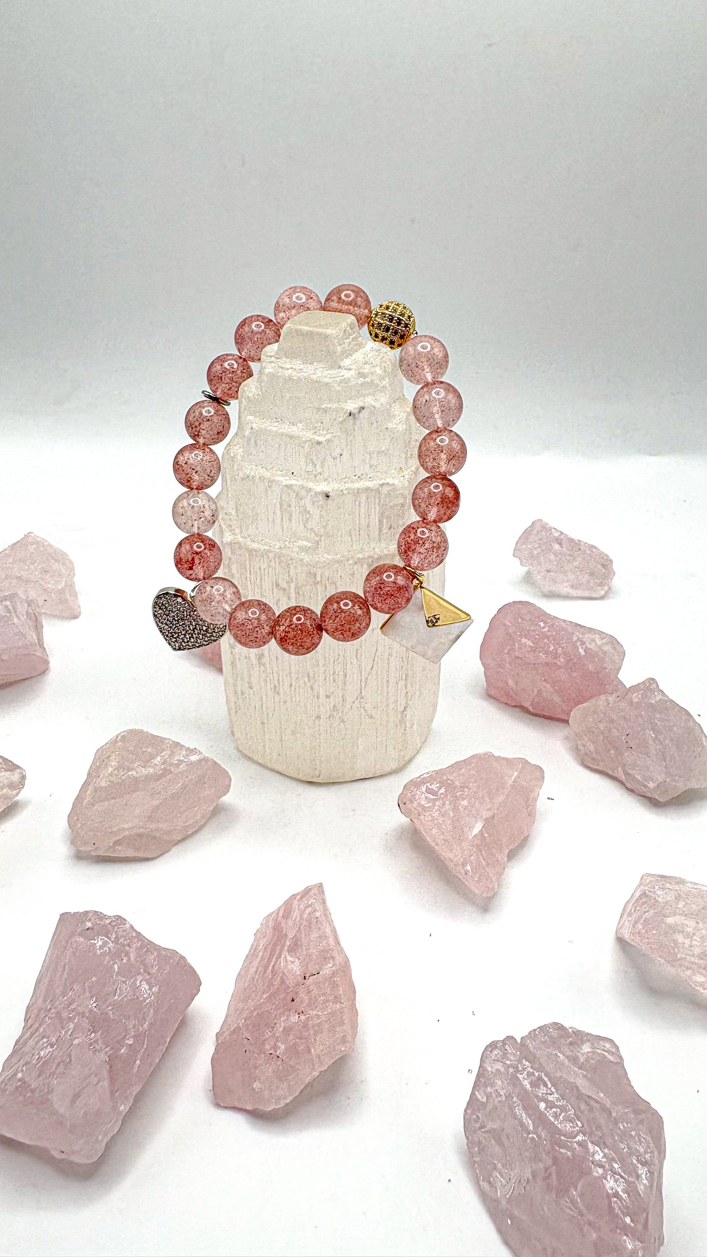 Love Letter Strawberry Quartz Crystal Bracelet