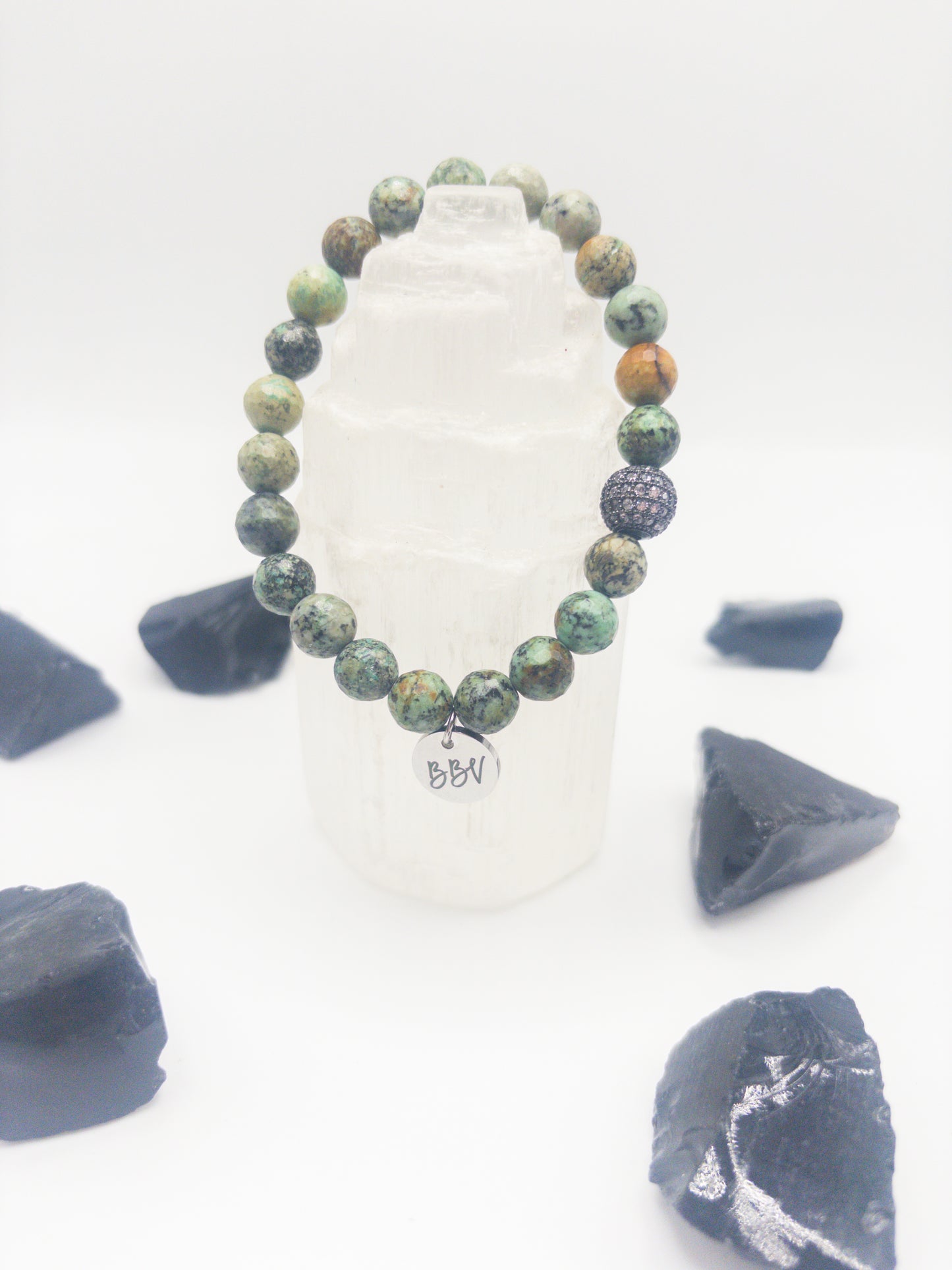 African Turquoise Crystal Stacker Bracelet