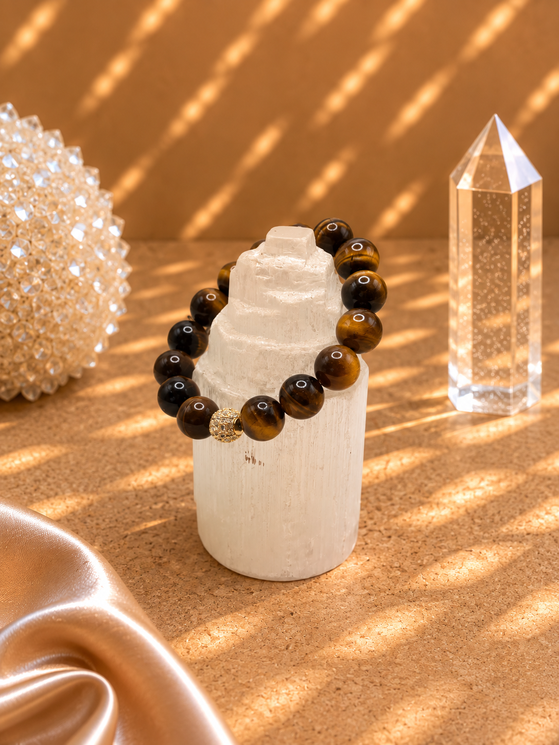 Tiger’s Eye 12mm Crystal Bracelet