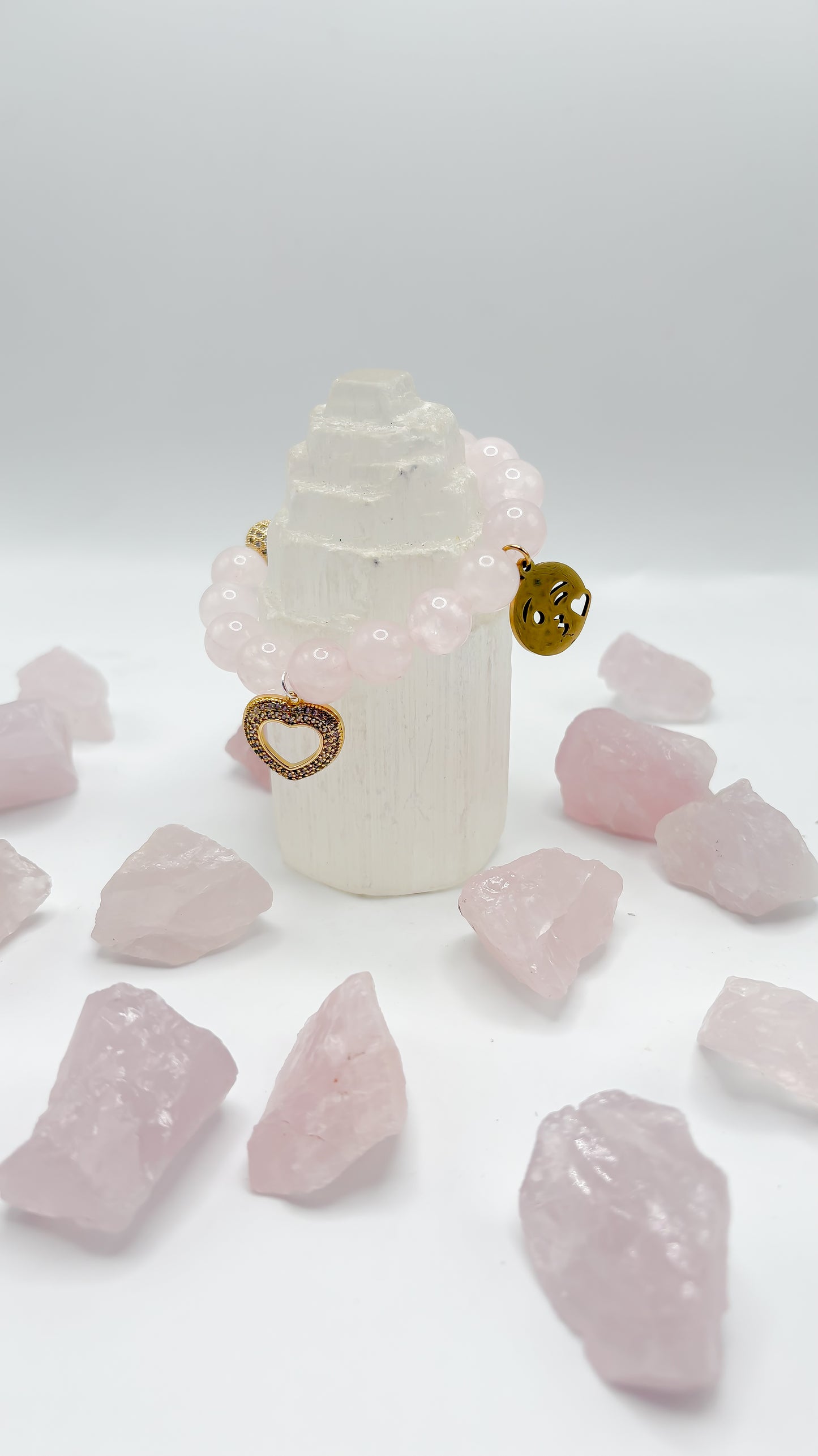 Kisses Rose Quartz Crystal Bracelet