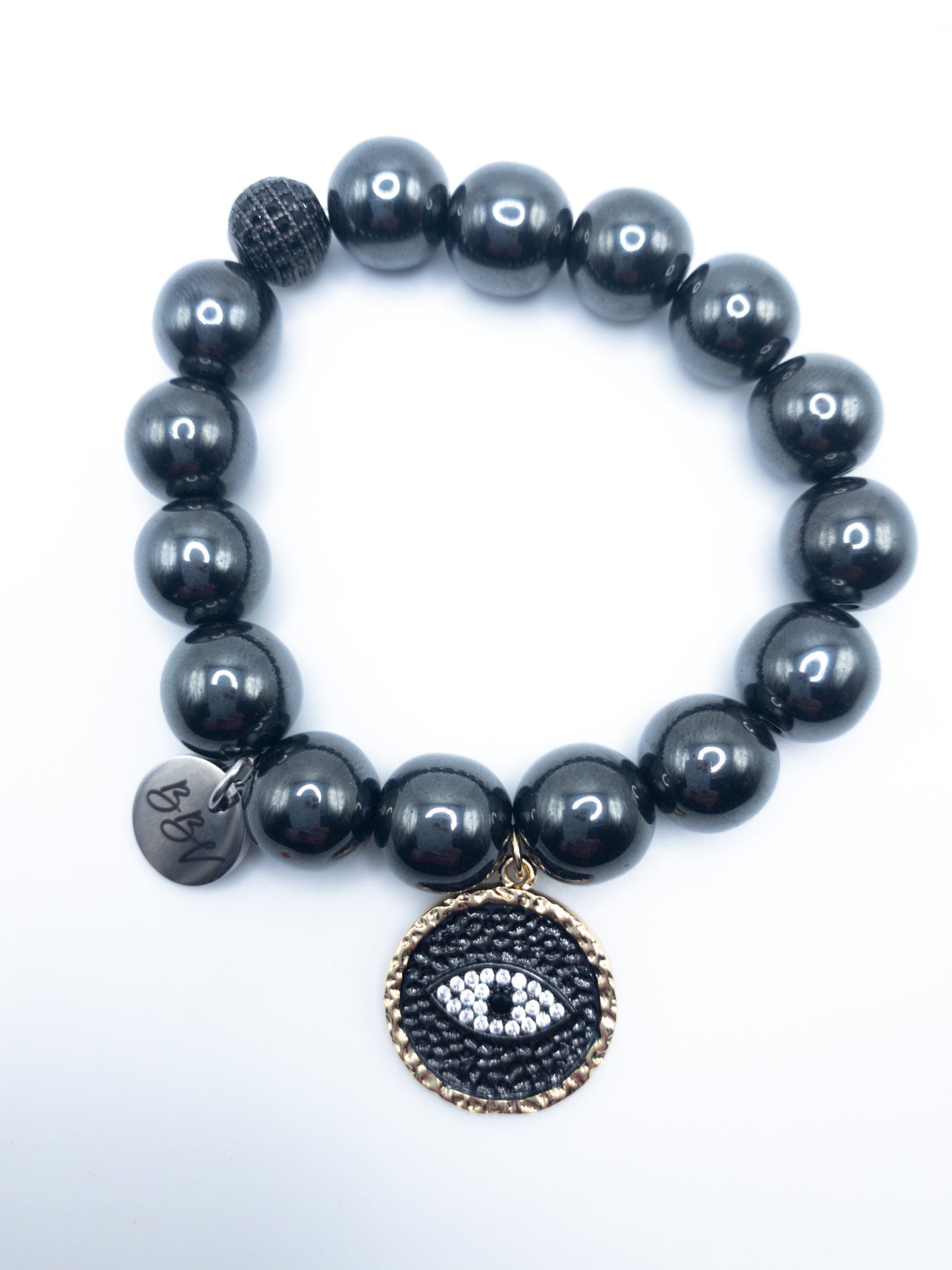 Hematite Crystal Bracelet With Charm