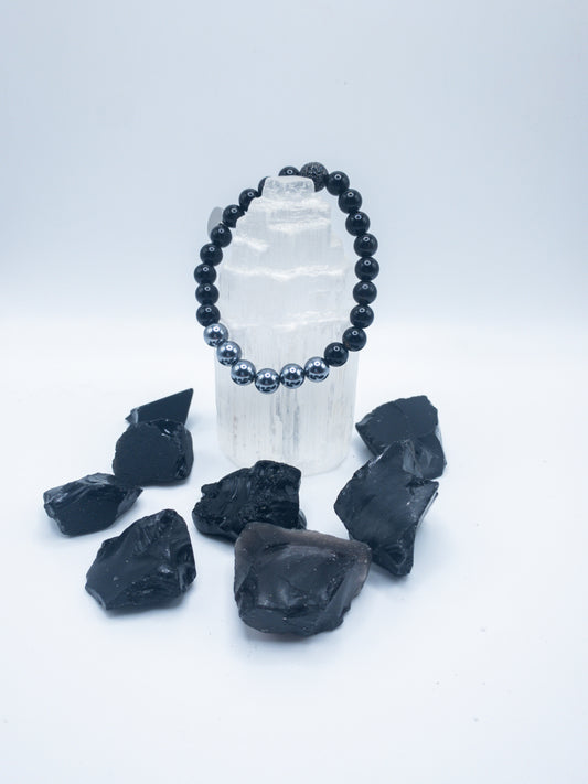 Men's Shungite & Black Onyx Crystal Bracelet