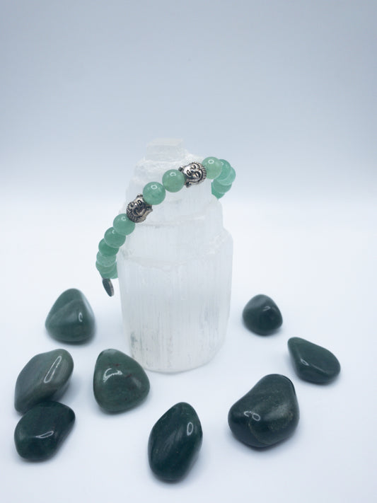 Men's Green Aventurine Buddha Crystal Bracelet