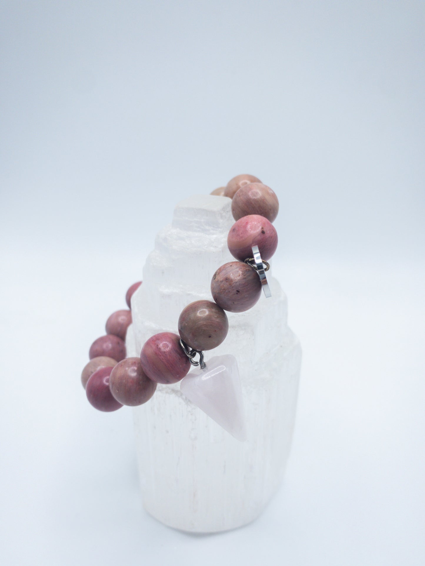Rose Rhodonite Crystal Bracelet Set