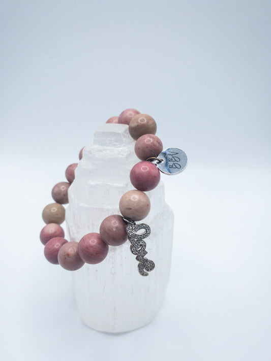 Rose Rhodonite Crystal Love Bracelet
