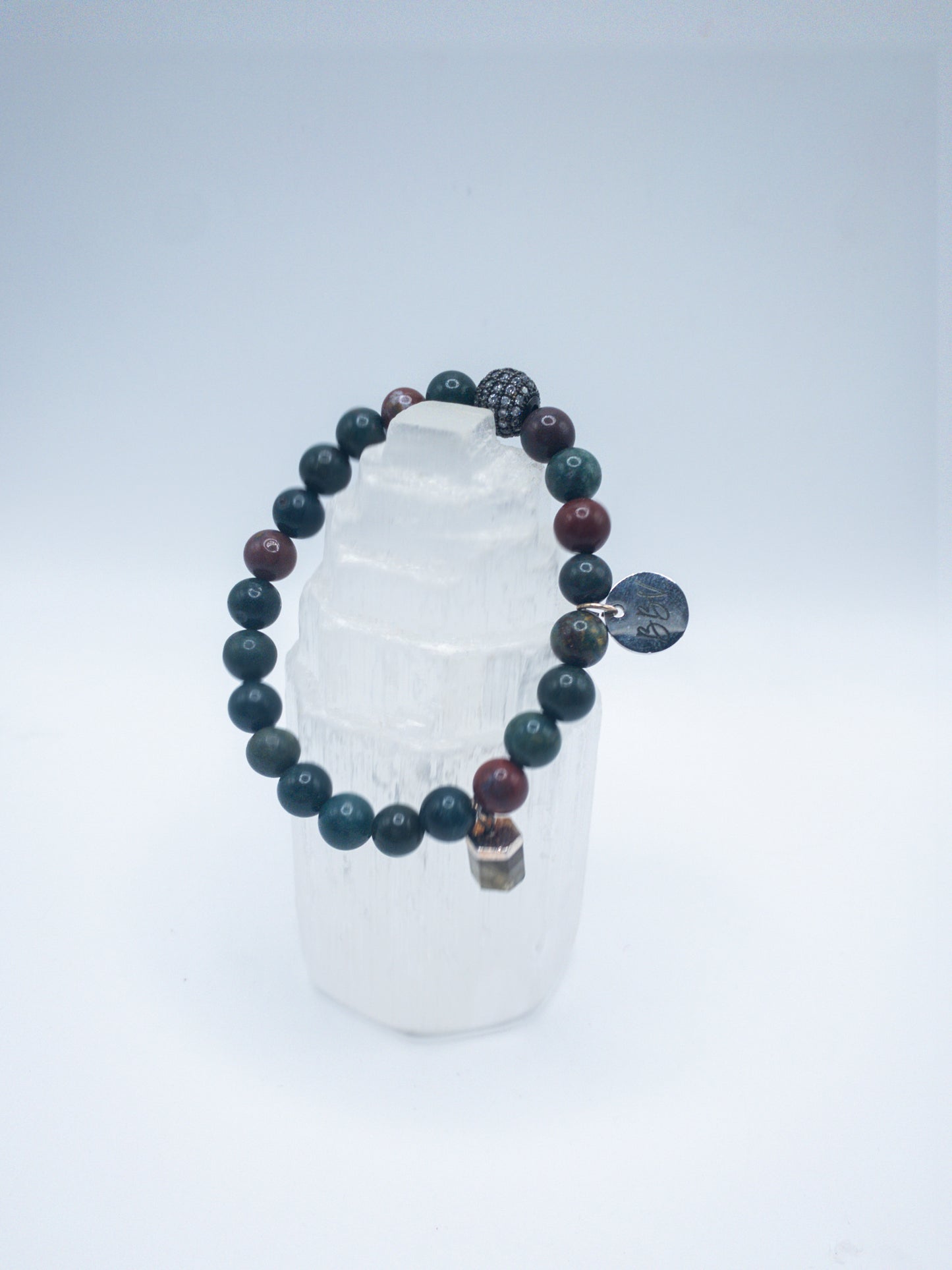 Bloodstone Crystal Bracelet Set