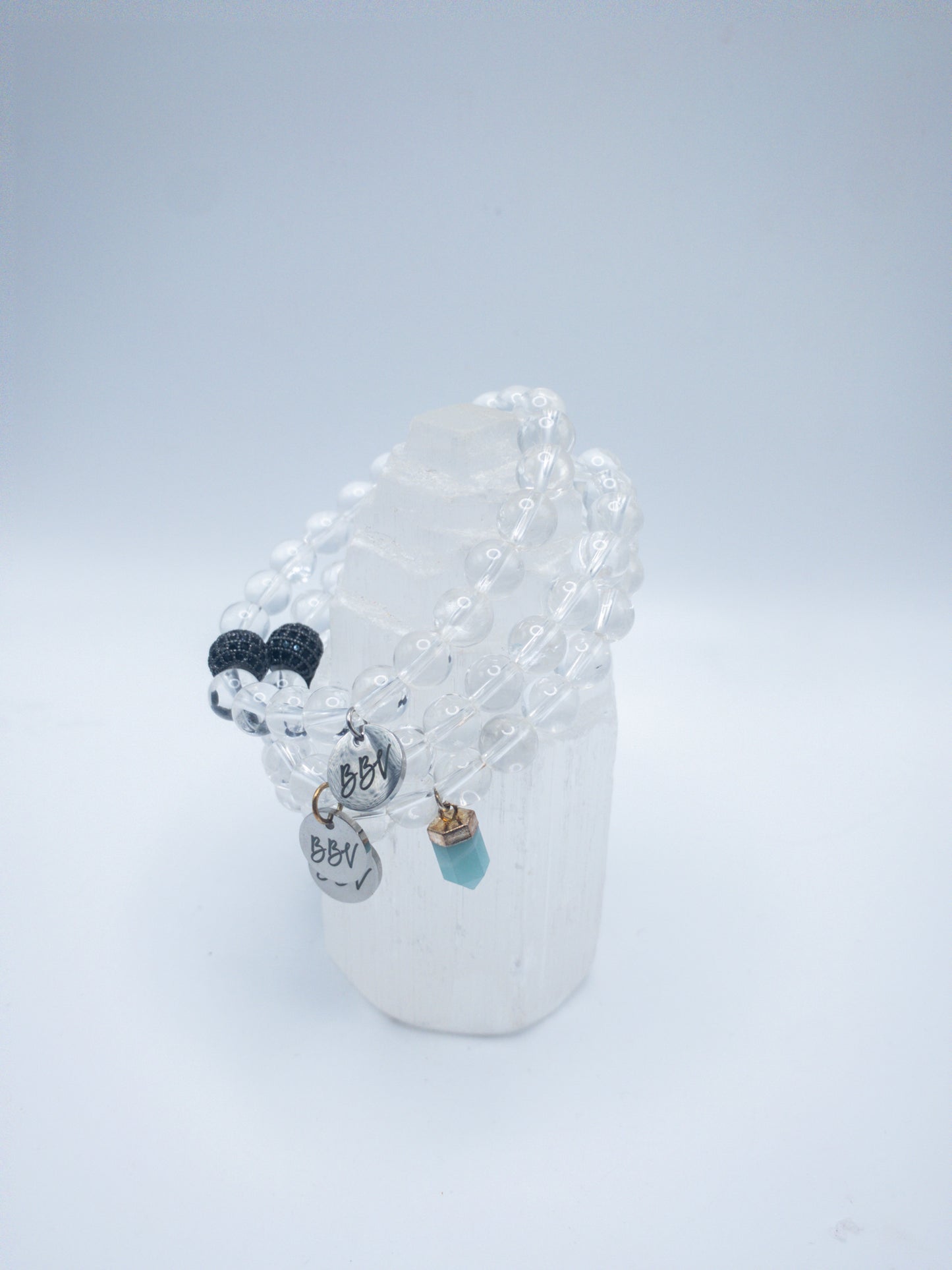 Clear Quartz Crystal Bracelet Set - 8mm