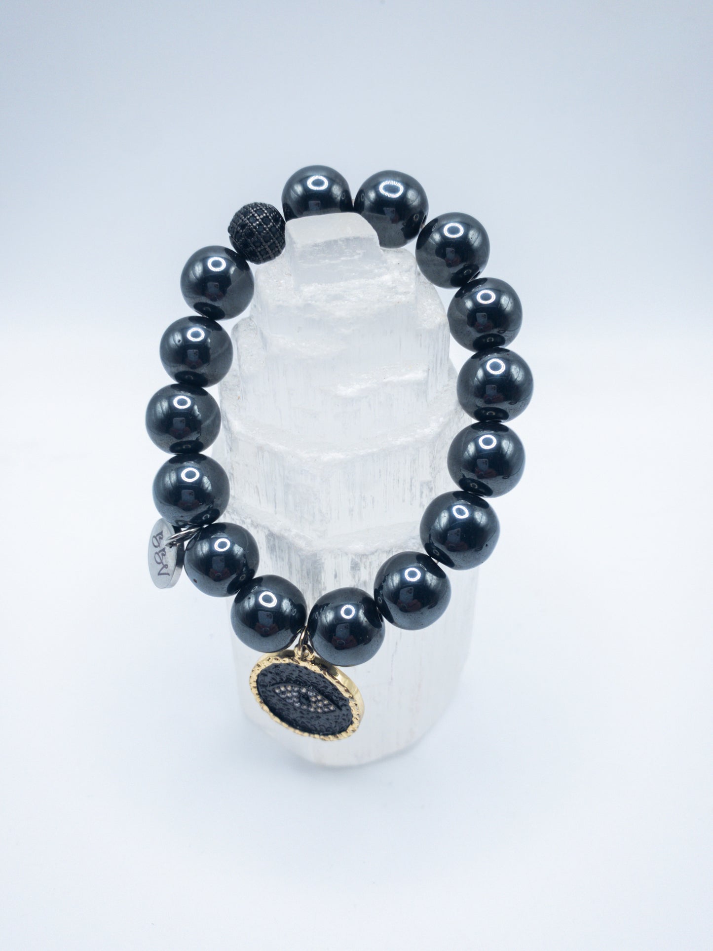 Hematite Crystal Bracelet With Charm