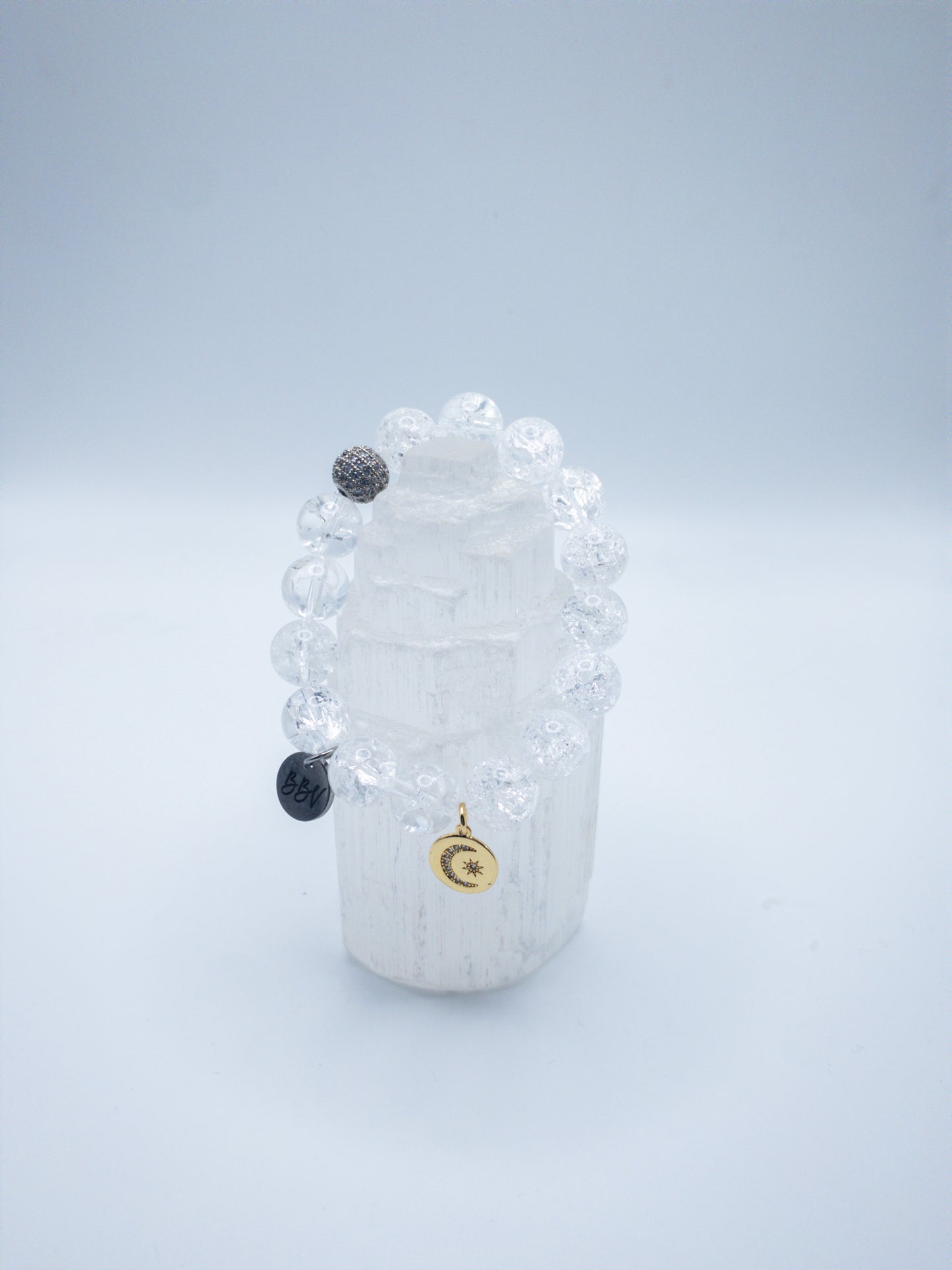 Cracked Clear Quartz Crystal Bracelet