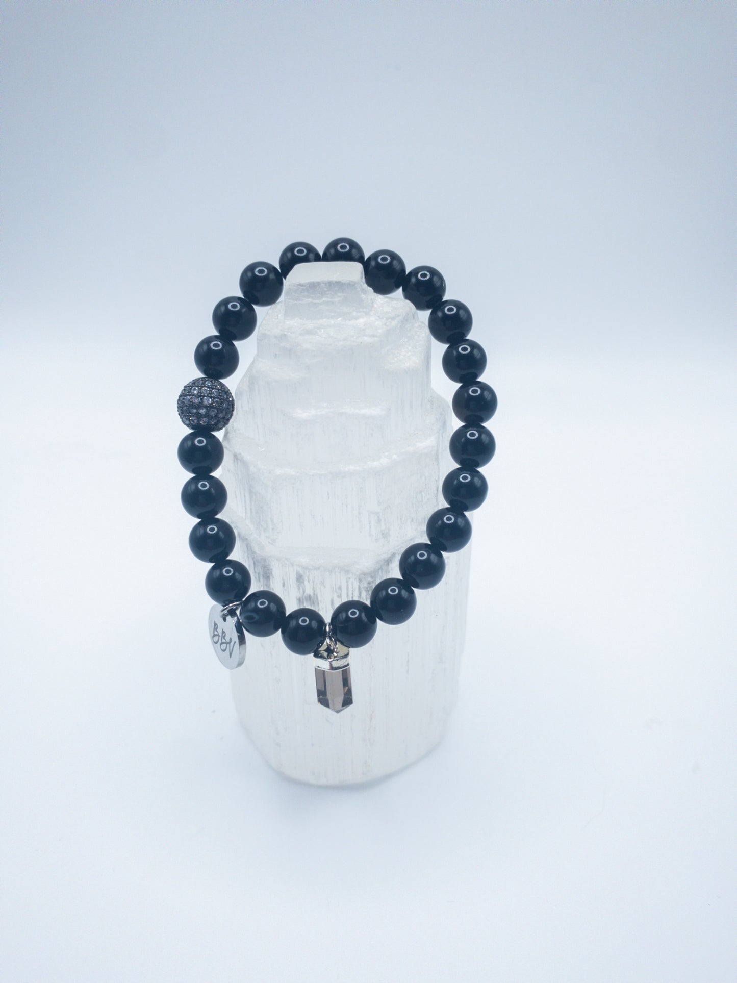 Black Onyx Crystal Bracelet Set