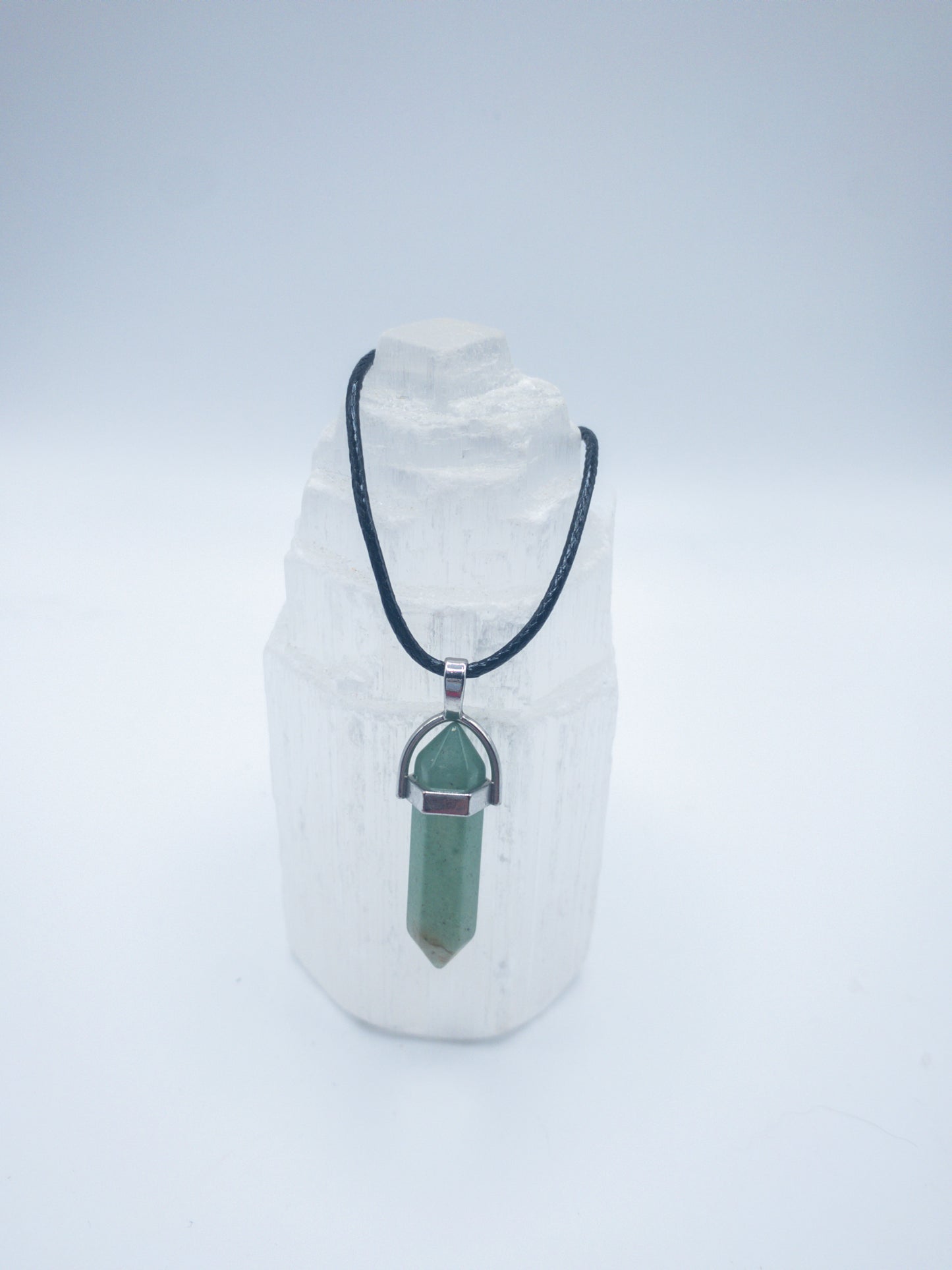 Green Aventurine Crystal Point Necklace