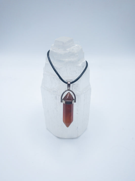 Carnelian Crystal Point Necklace