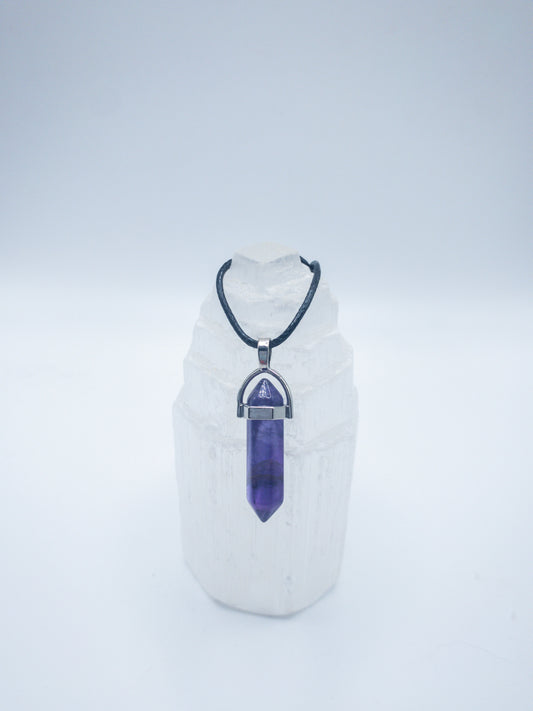 Amethyst Crystal Point Necklace