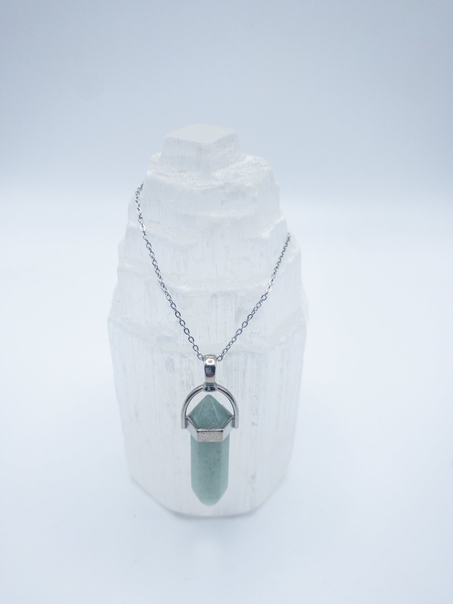 Green Aventurine Crystal Point Necklace