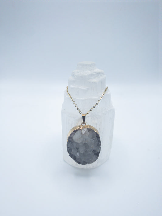 Large Clear Quartz Druzzy Necklace