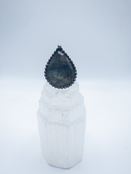 Extra Large Labradorite Teardrop Ring