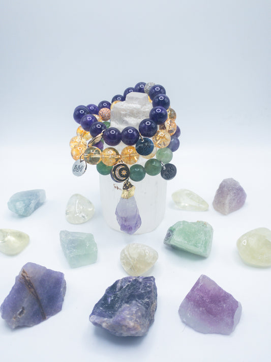 Capricorn Zodiac Crystal Bracelet Stack