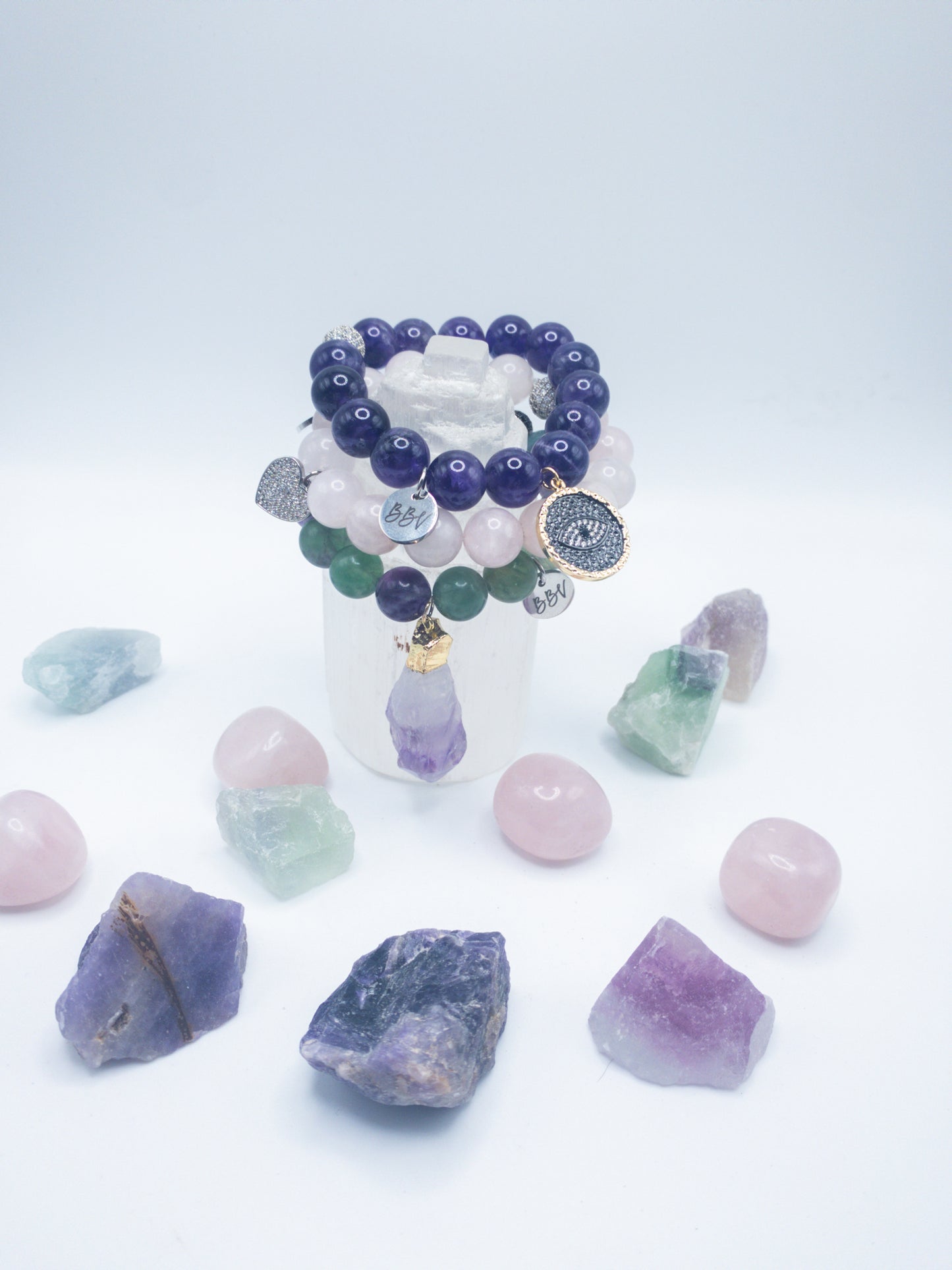 Aquarius Zodiac Crystal Bracelet Stack