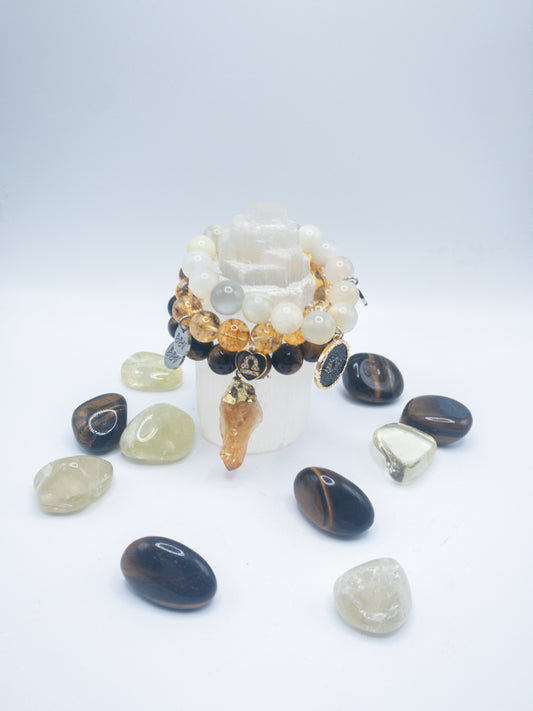 Libra Zodiac Crystal Bracelet Stack