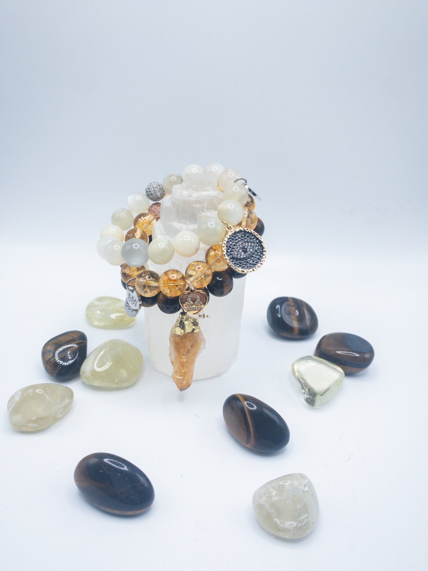 Libra Zodiac Crystal Bracelet Stack