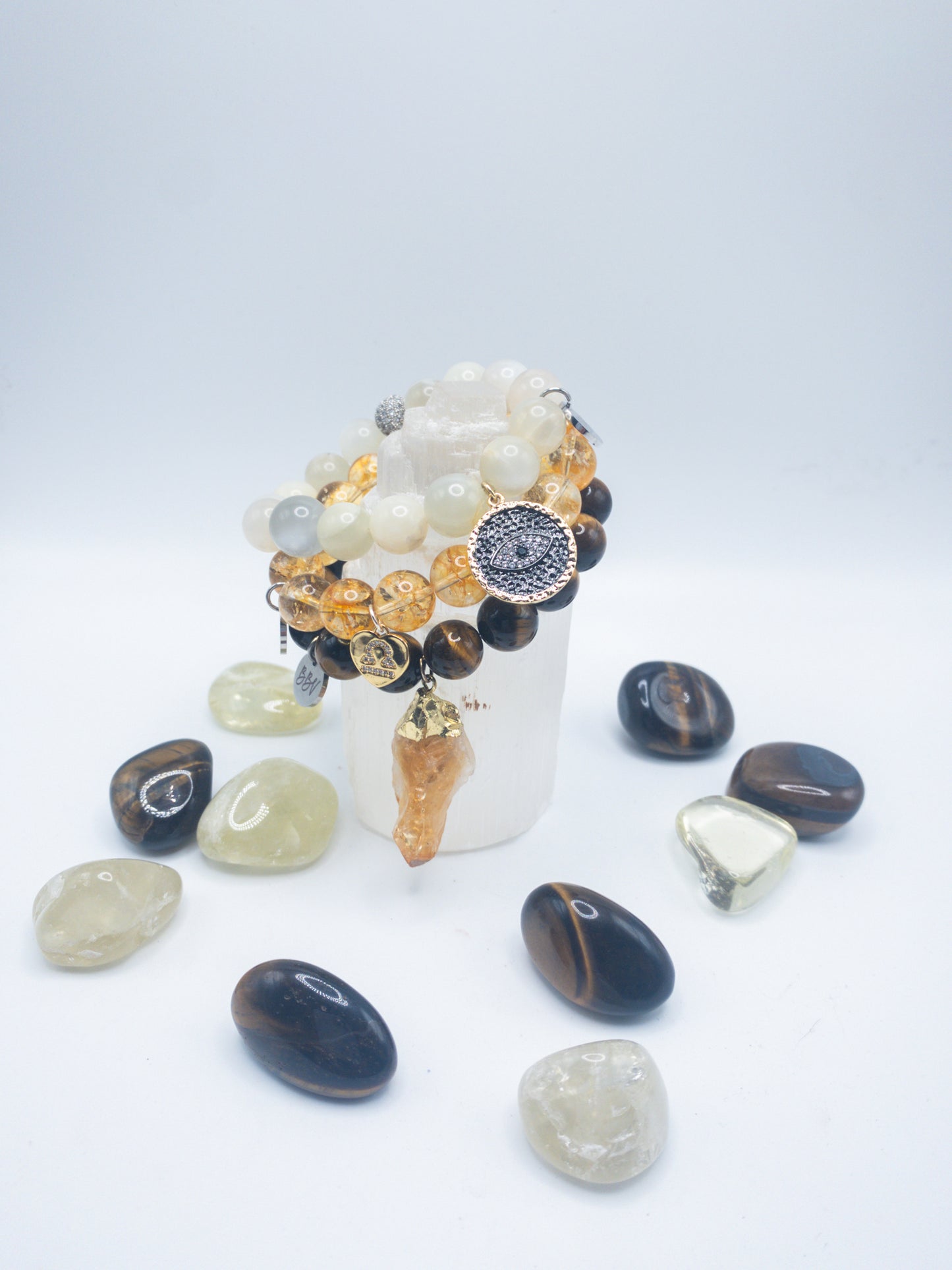 Libra Zodiac Crystal Bracelet Stack