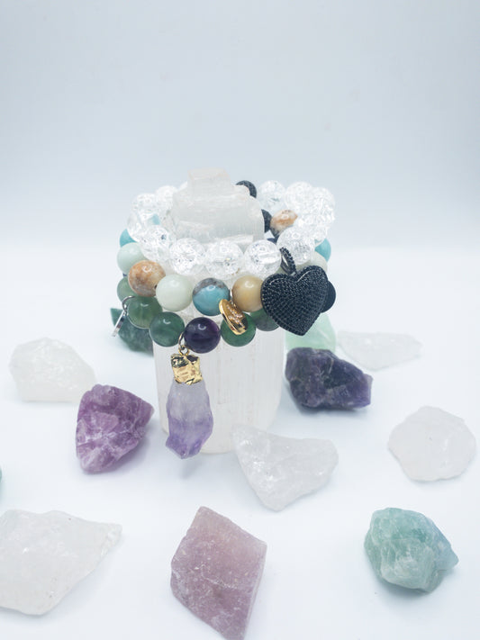 Pisces Zodiac Crystal Bracelet Stack