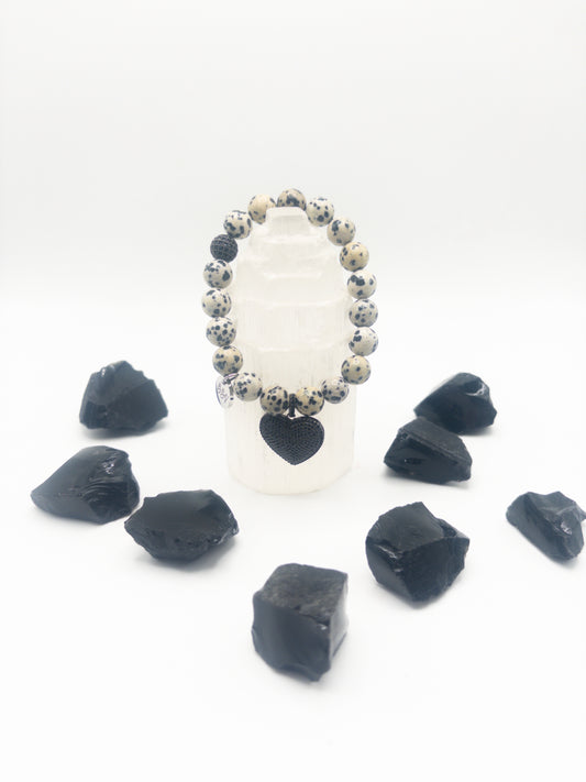 Dalmation Jasper Crystal Bracelet