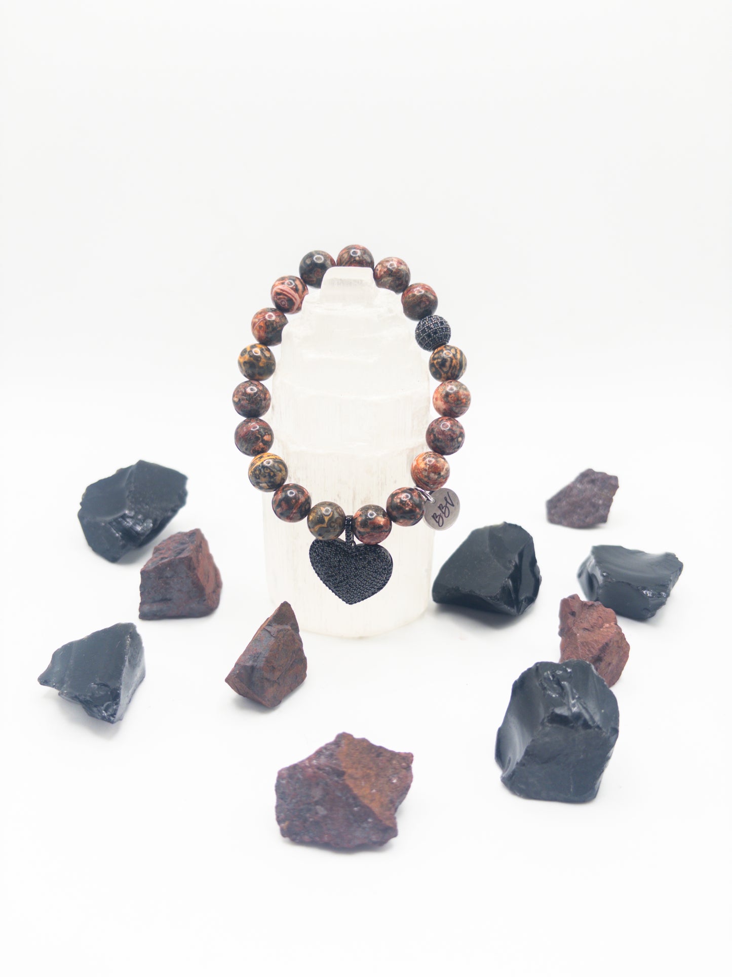 Leopardskin Jasper Crystal Bracelet