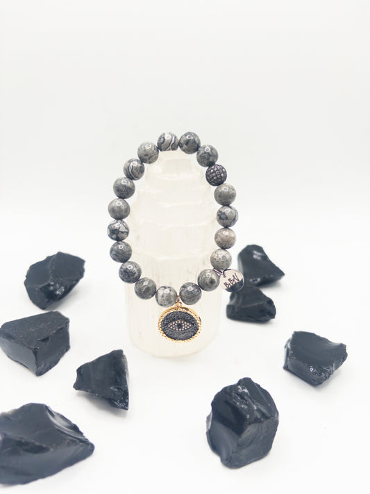 Map Jasper Crystal Bracelet