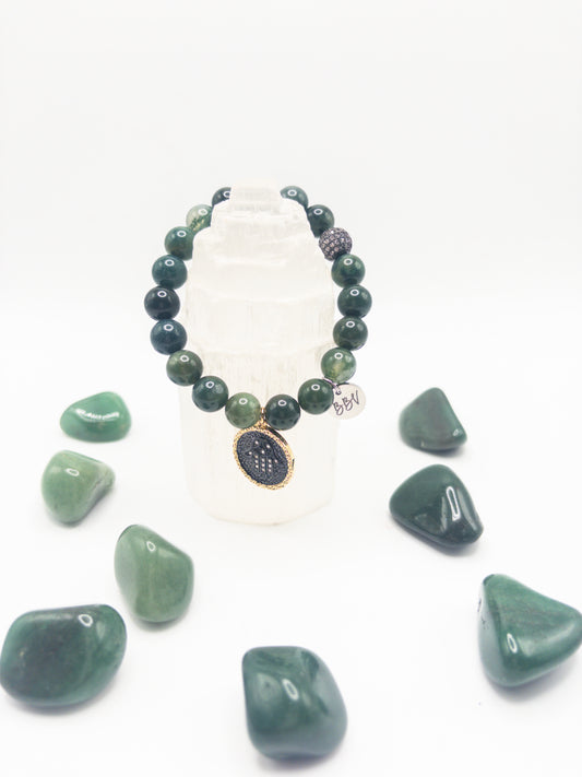 Moss Agate Crystal Bracelet