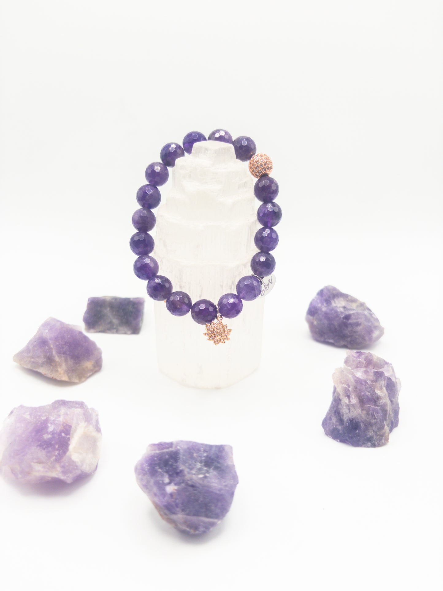 BBV Luxe Amethyst Faceted Crystal Bracelet