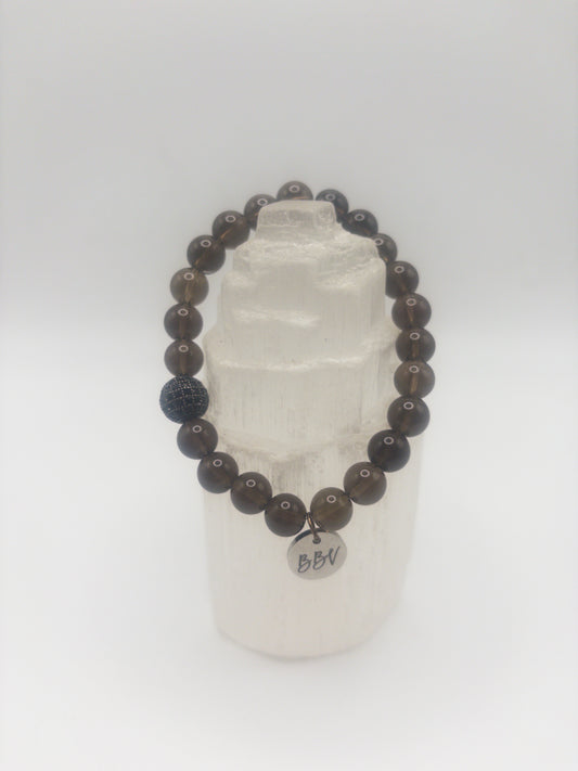 Smoky Quartz Crystal Stacker Bracelet