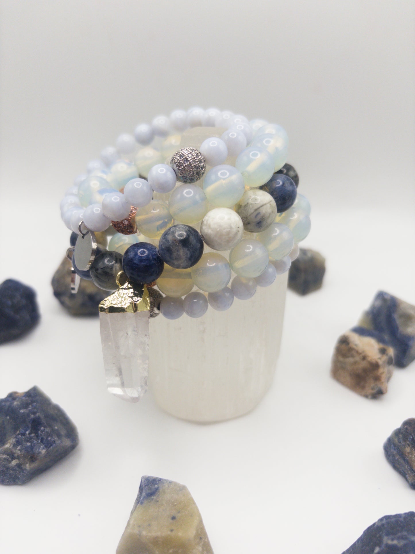 Out Spoken - Throat Chakra Healer Crystal Bracelet Set