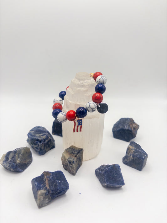 God Bless America Crystal Bracelet