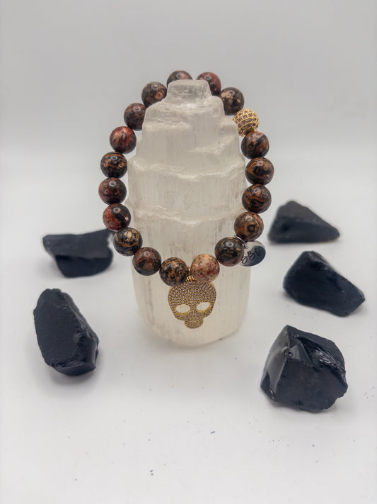 Leopardskin Jasper Crystal Bracelet