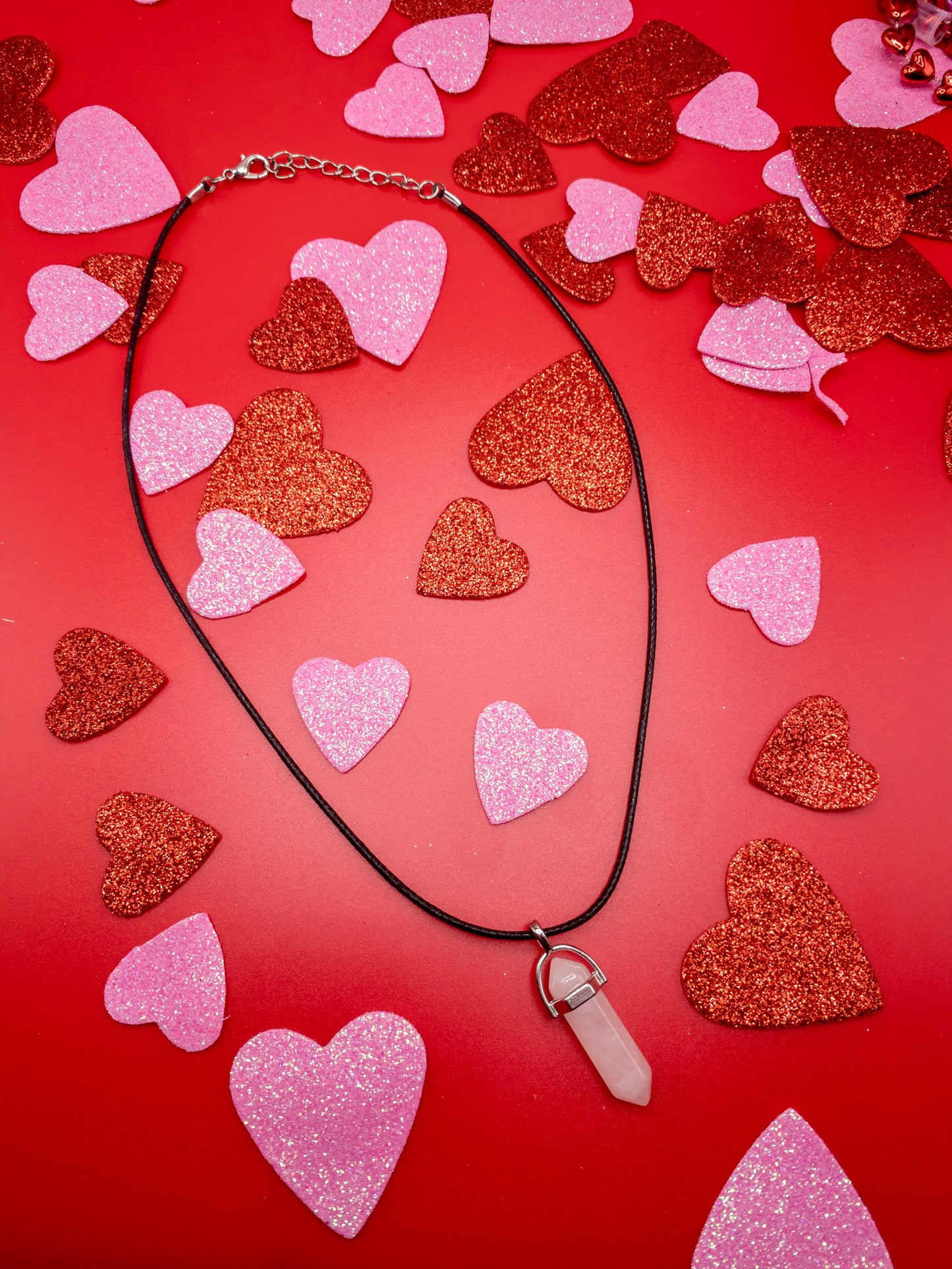 Rose Quartz Crystal Point Necklace