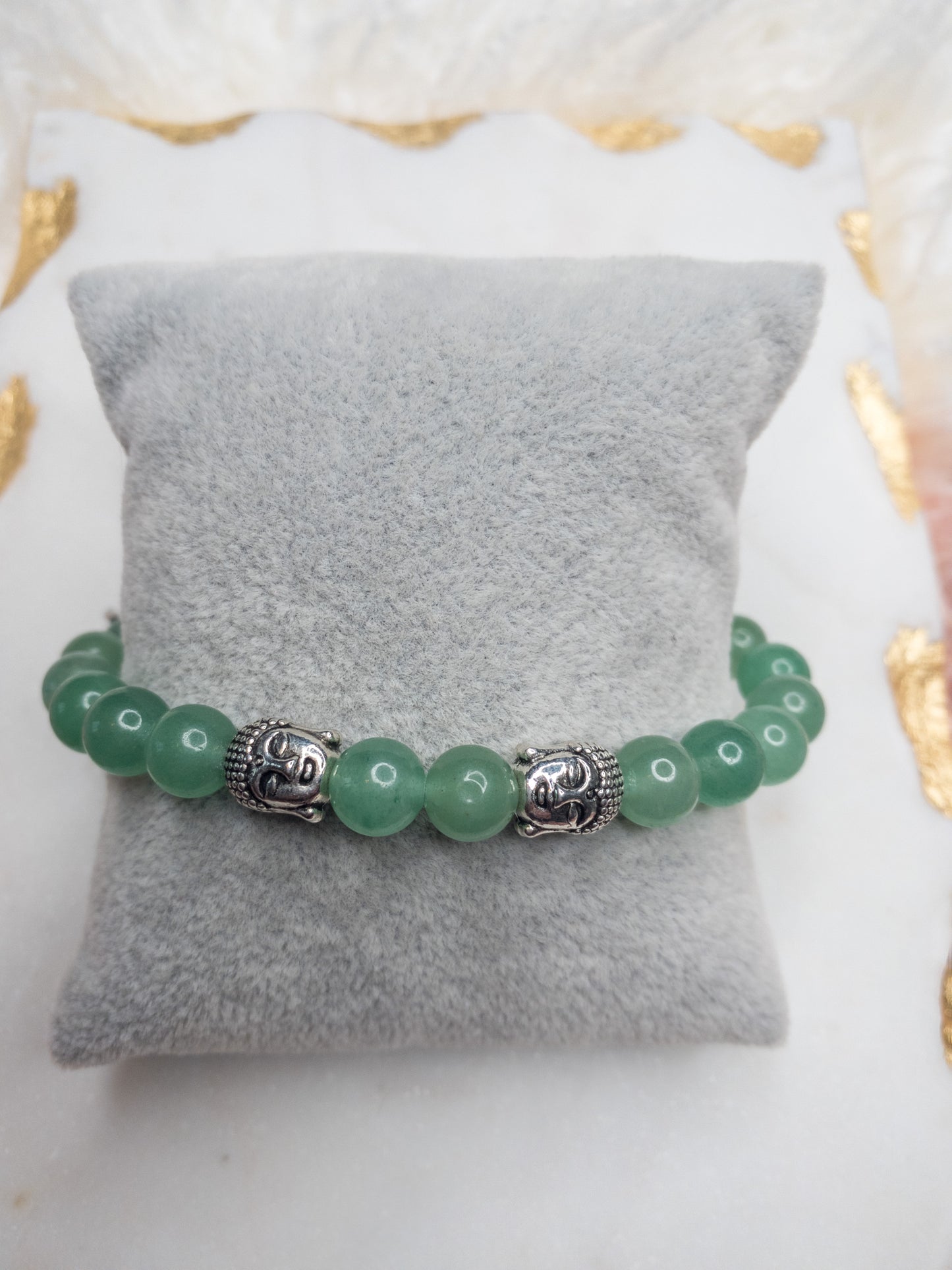 Men's Green Aventurine Buddha Crystal Bracelet