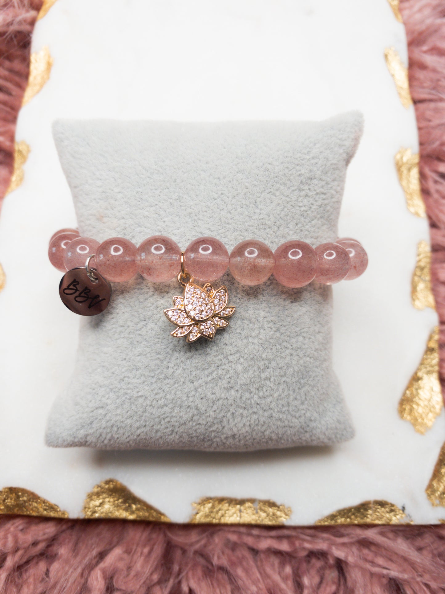 Strawberry Quartz Crystal Bracelet