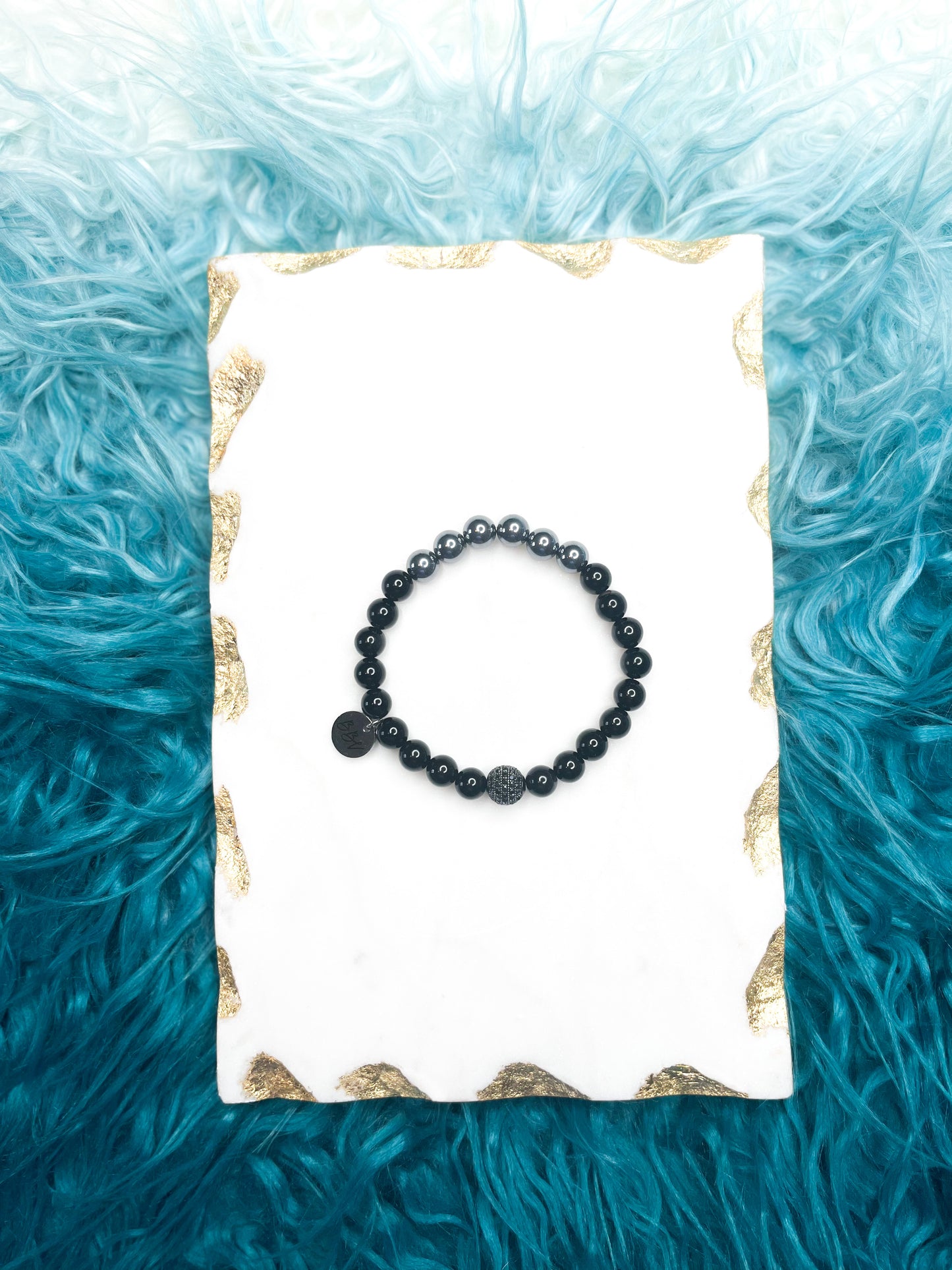 Men's Shungite & Black Onyx Crystal Bracelet