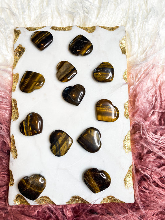 Tigers Eye Heart Shaped Crystals