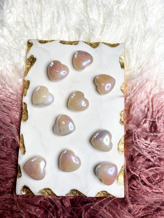 Pink Aura Heart Crystals