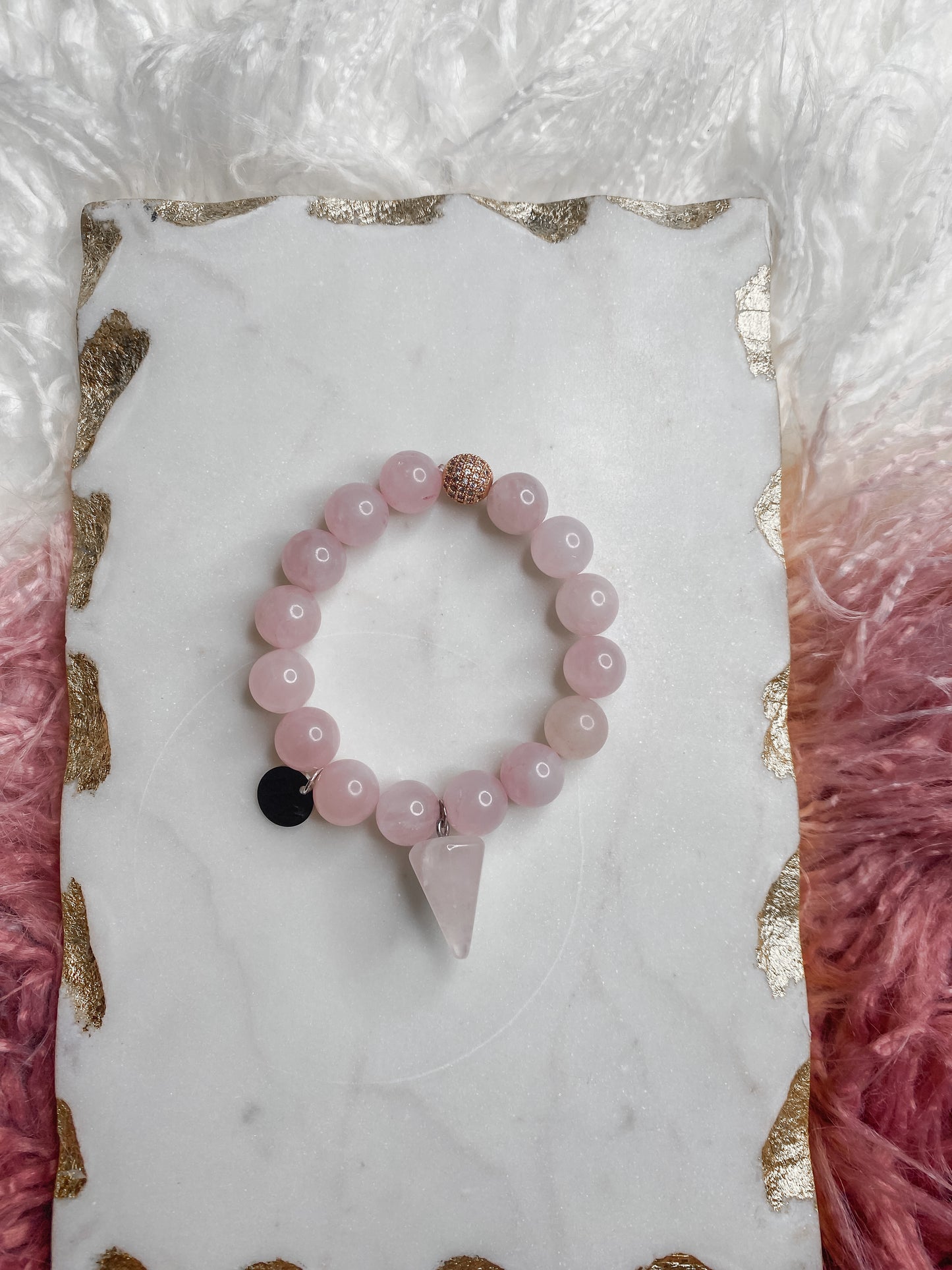 Rose Quartz Crystal Bracelet Set