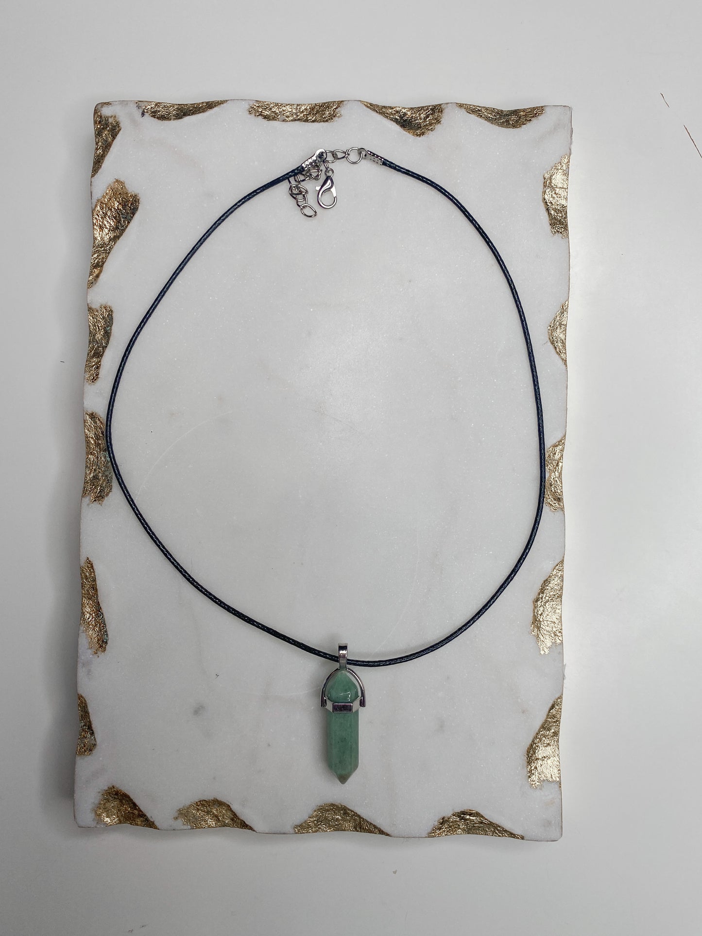 Green Aventurine Crystal Point Necklace