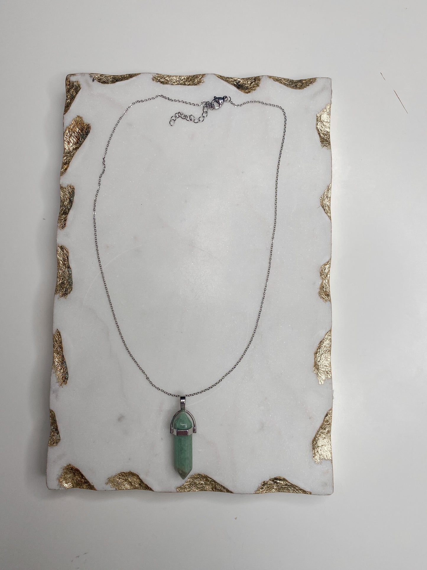 Green Aventurine Crystal Point Necklace
