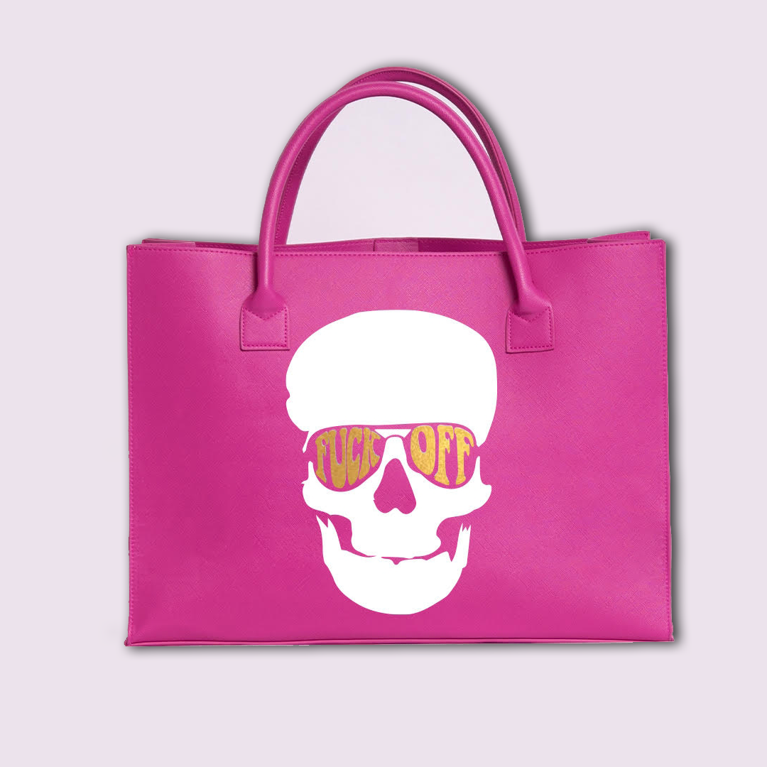 Skull F-Off Vegan Tote Bag