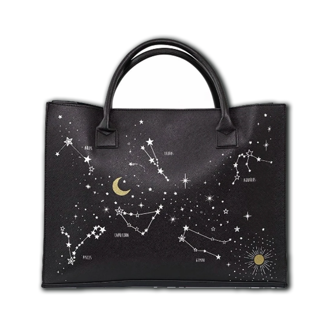 Horoscrope Stars & Moon Vegan Tote Bag